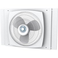 Lasko - 16" Electrically Reversible Window Fan with Storm Guard - White - Front_Zoom