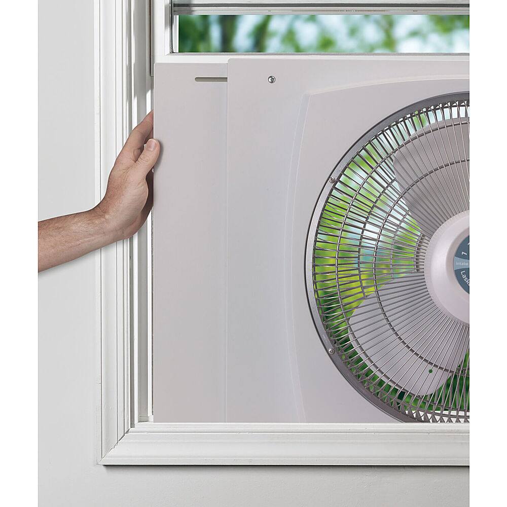 Alt View 15. Lasko - 16" Electrically Reversible Window Fan with Storm Guard - White.