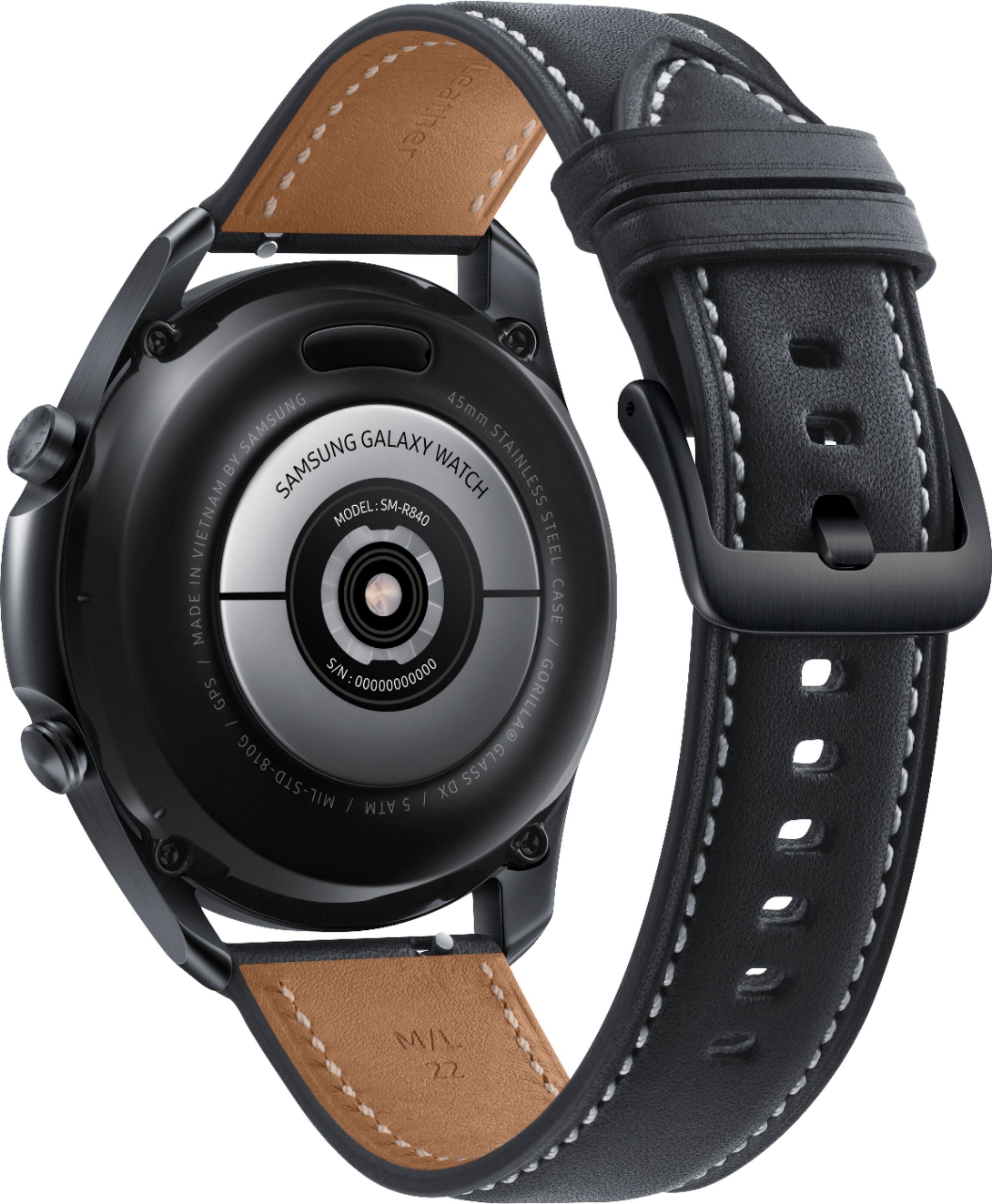 Alt View 12. Samsung - Galaxy Watch3 Smartwatch 45mm Stainless BT - Mystic Black.