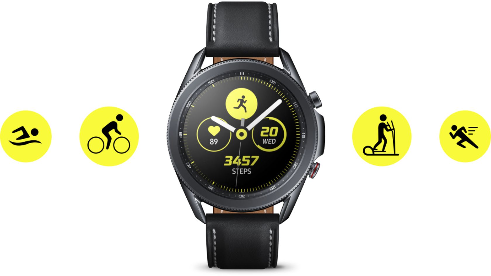 Samsung Galaxy Watch3 | Black Canvas by Barton Watch Bands 41mm Galaxy Watch / Rose Gold / Standard