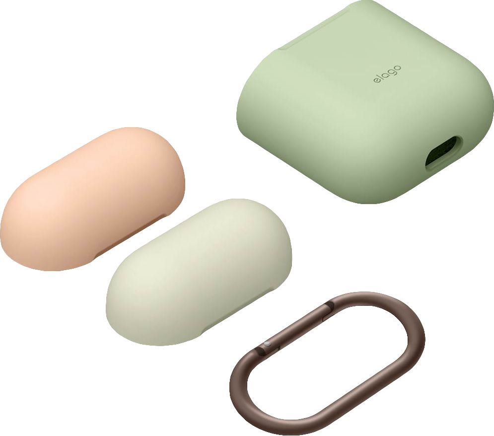 Angle View: Elago - Duo Hang Case for Apple AirPods - Pastel Green