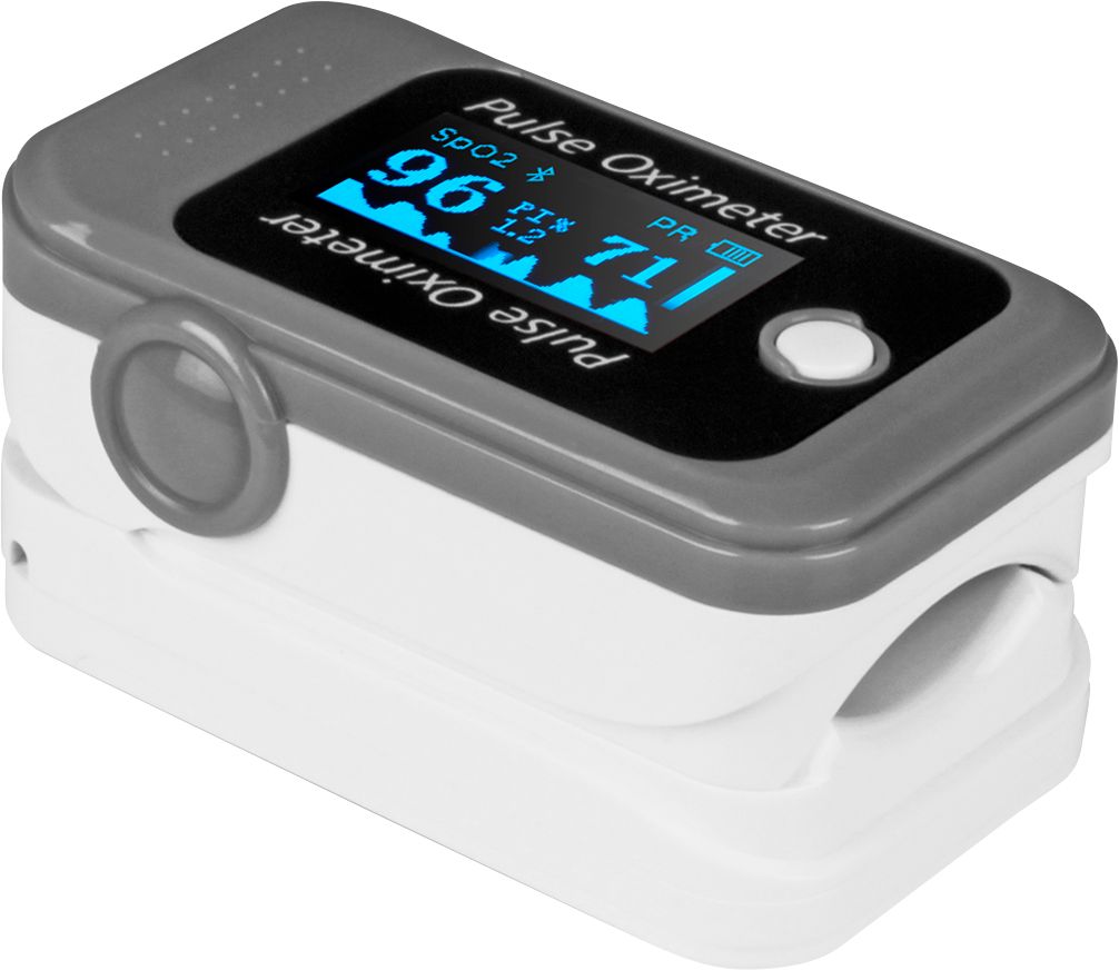 Angle View: Aluratek - Bluetooth Digital Pulse Oximeter-FDA Class I - Gray