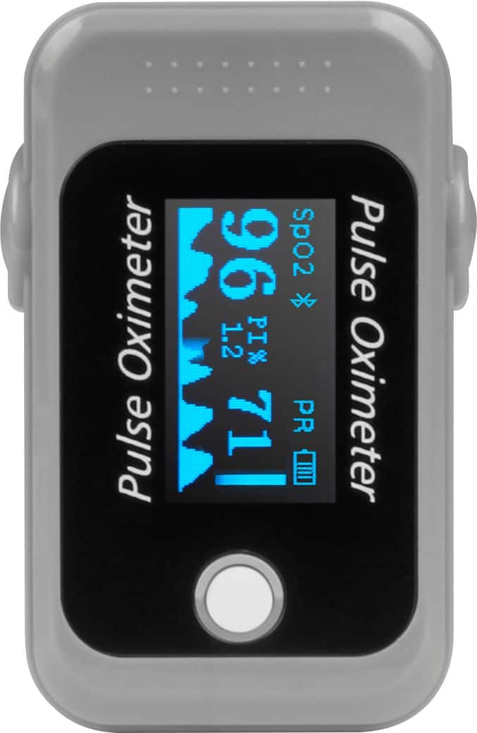 Front. Aluratek - Bluetooth Digital Pulse Oximeter-FDA Class I - Gray.