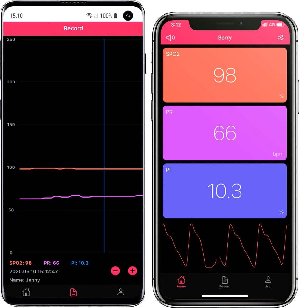 Alt View 17. Aluratek - Bluetooth Digital Pulse Oximeter-FDA Class I - Gray.