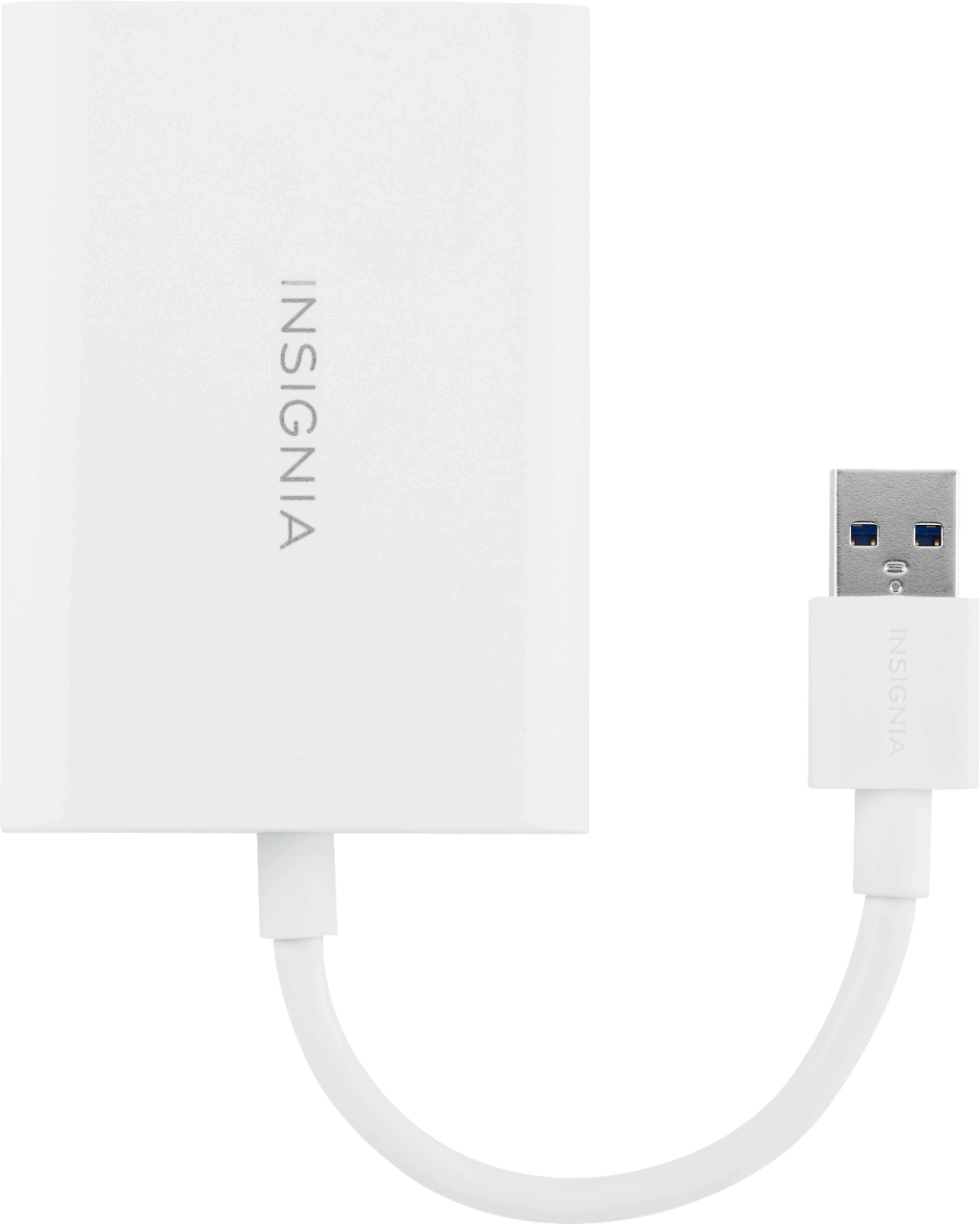 Left View: Insignia™ - USB to HDMI Adapter - White