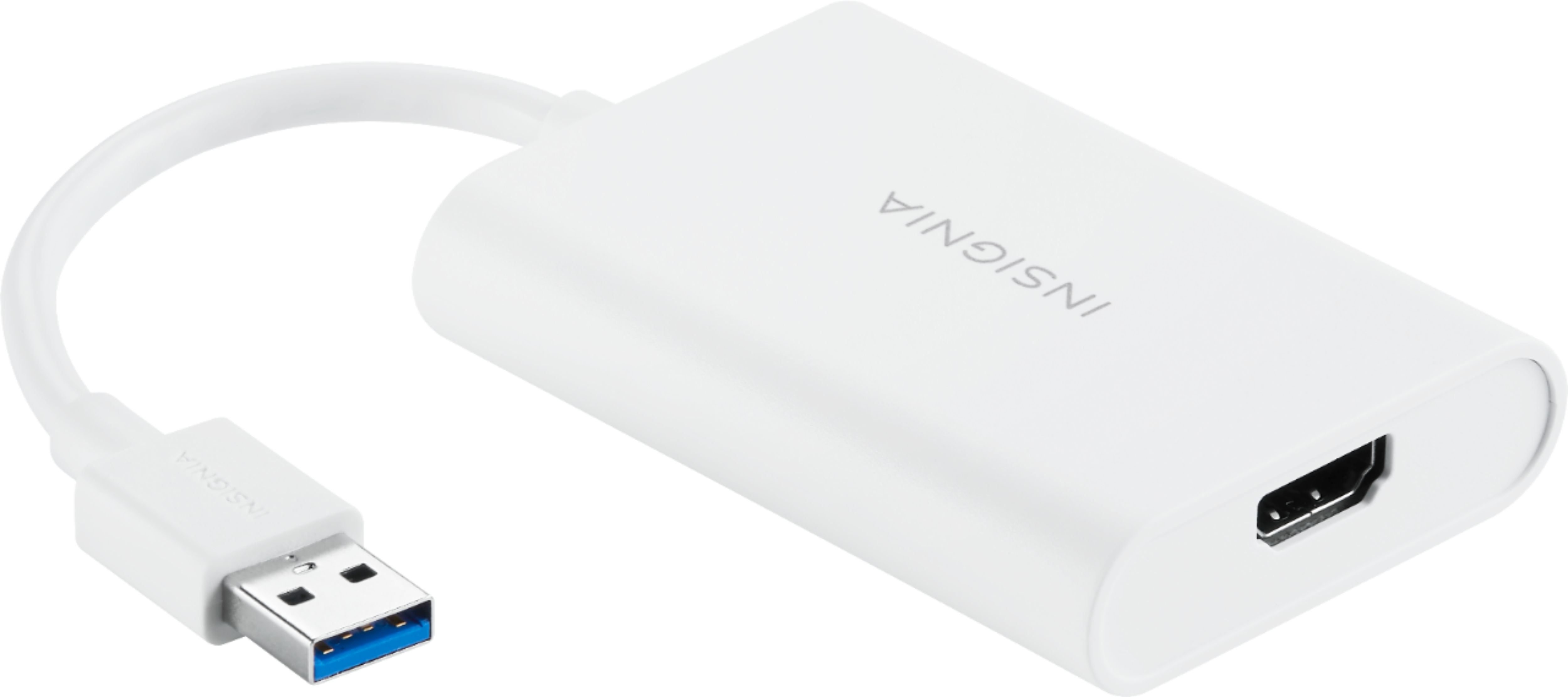Angle View: Insignia™ - USB to HDMI Adapter - White