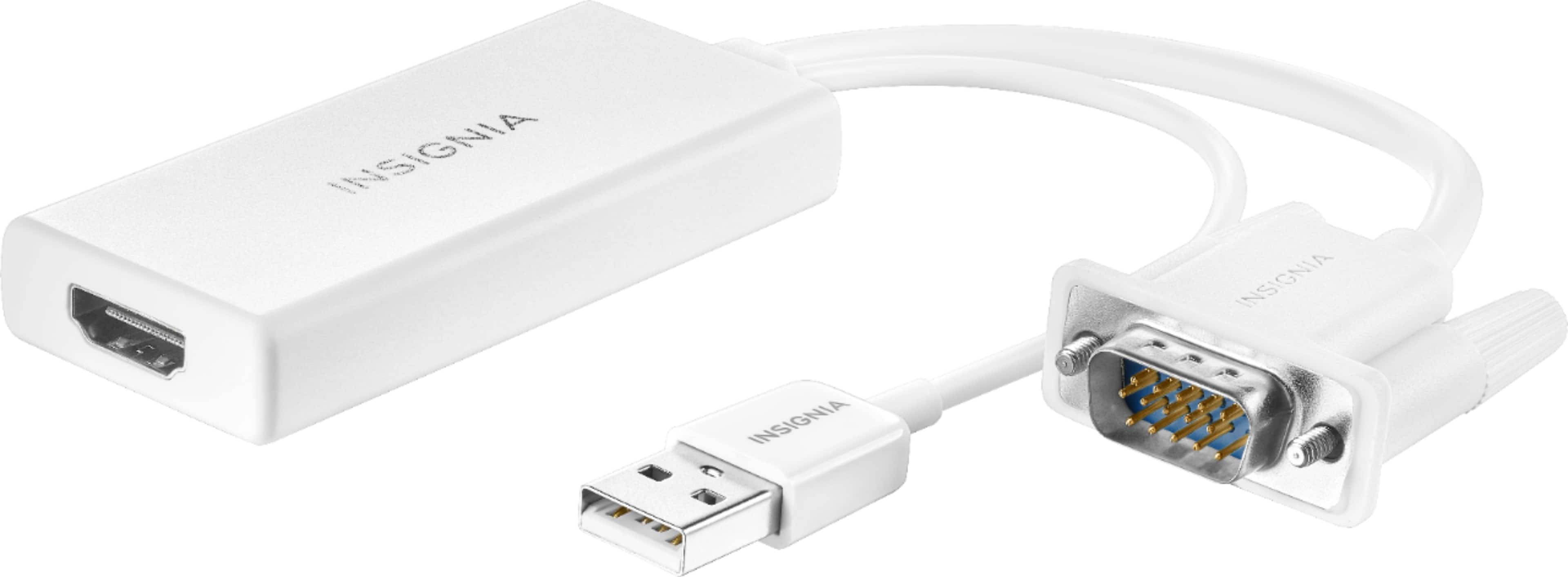 Front. Insignia™ - VGA to HDMI Adapter - White.