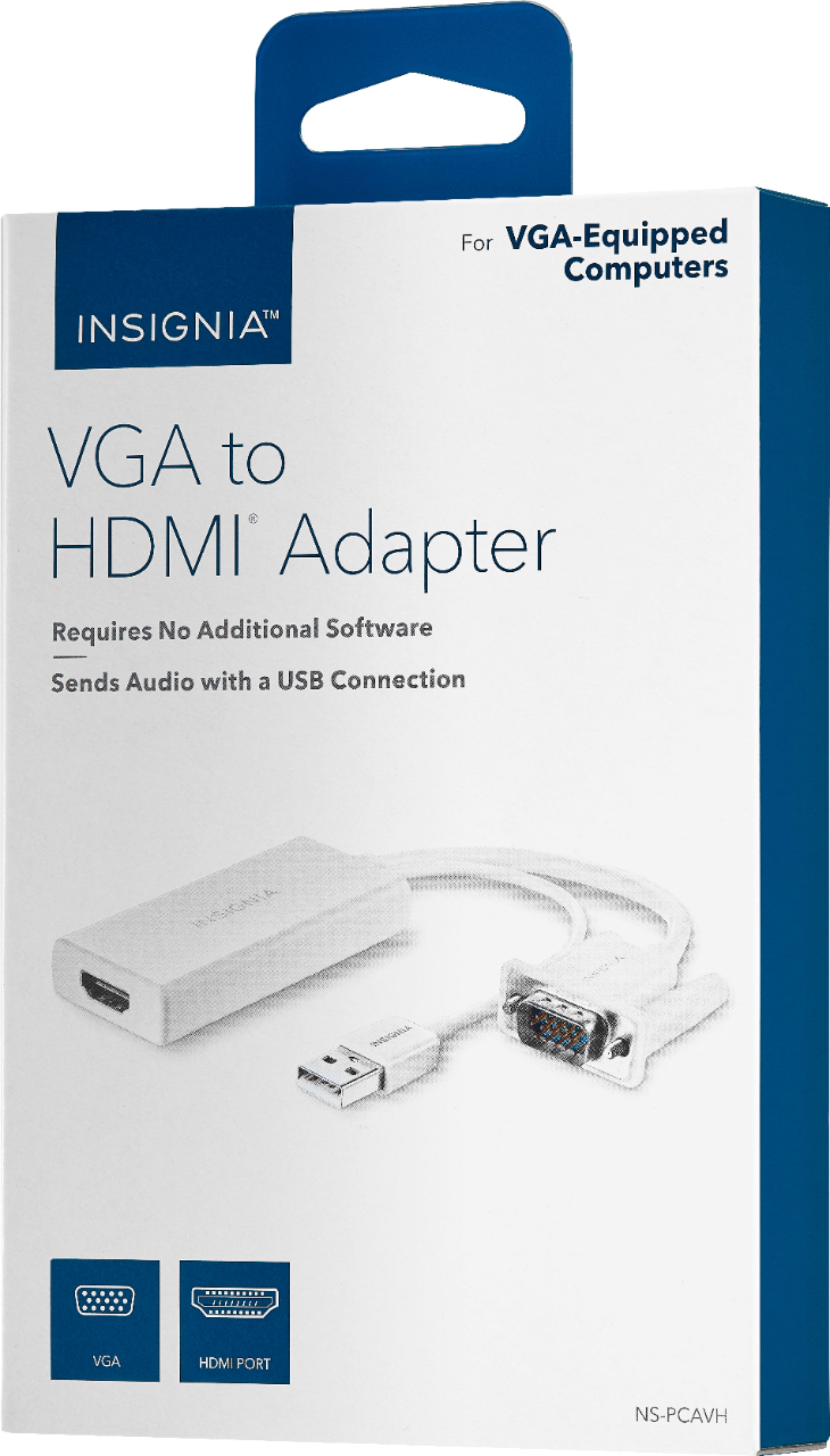 Alt View 15. Insignia™ - VGA to HDMI Adapter - White.