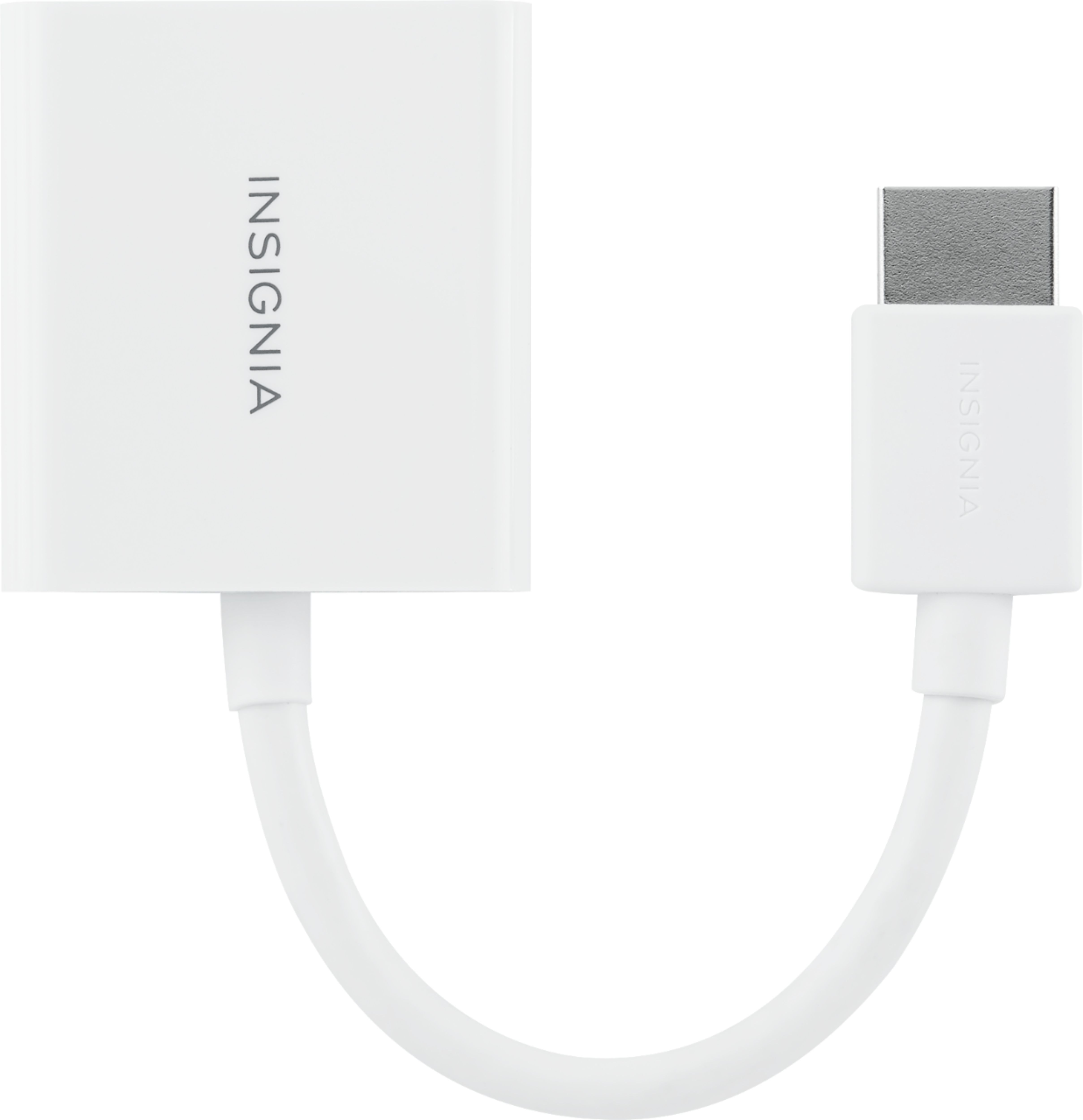 Left View: Insignia™ - HDMI to VGA Adapter - White