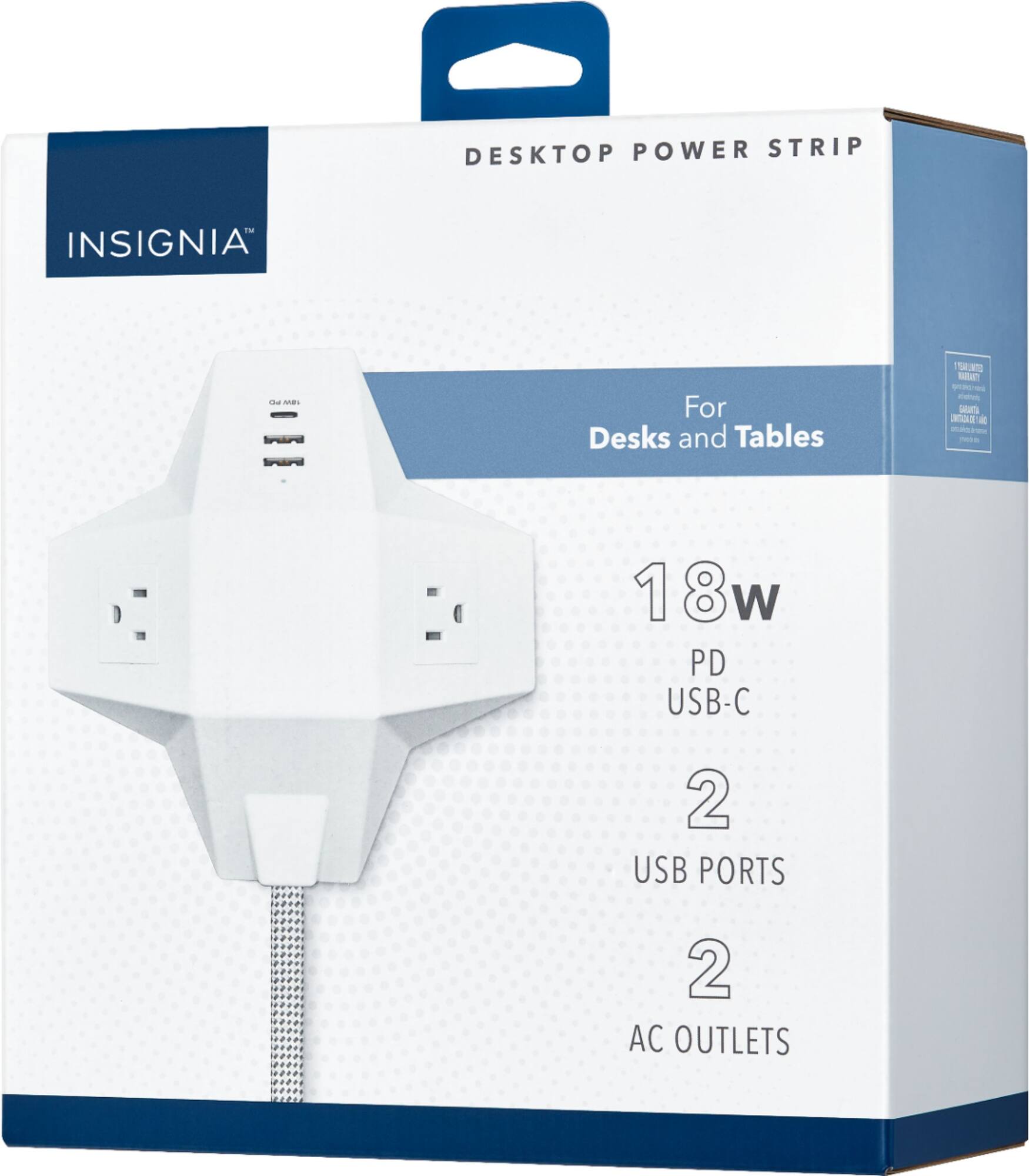 Save on Insignia™ – 2-Outlet/3-USB Desktop Power Strip – White @ BestBuy Save on Insignia™ – 2-Outlet/3-USB Desktop Power Strip – White @ BestBuy