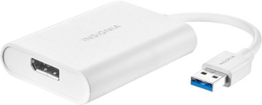 Insignia™ - USB 3.0 to DisplayPort Adapter - White - Front_Zoom
