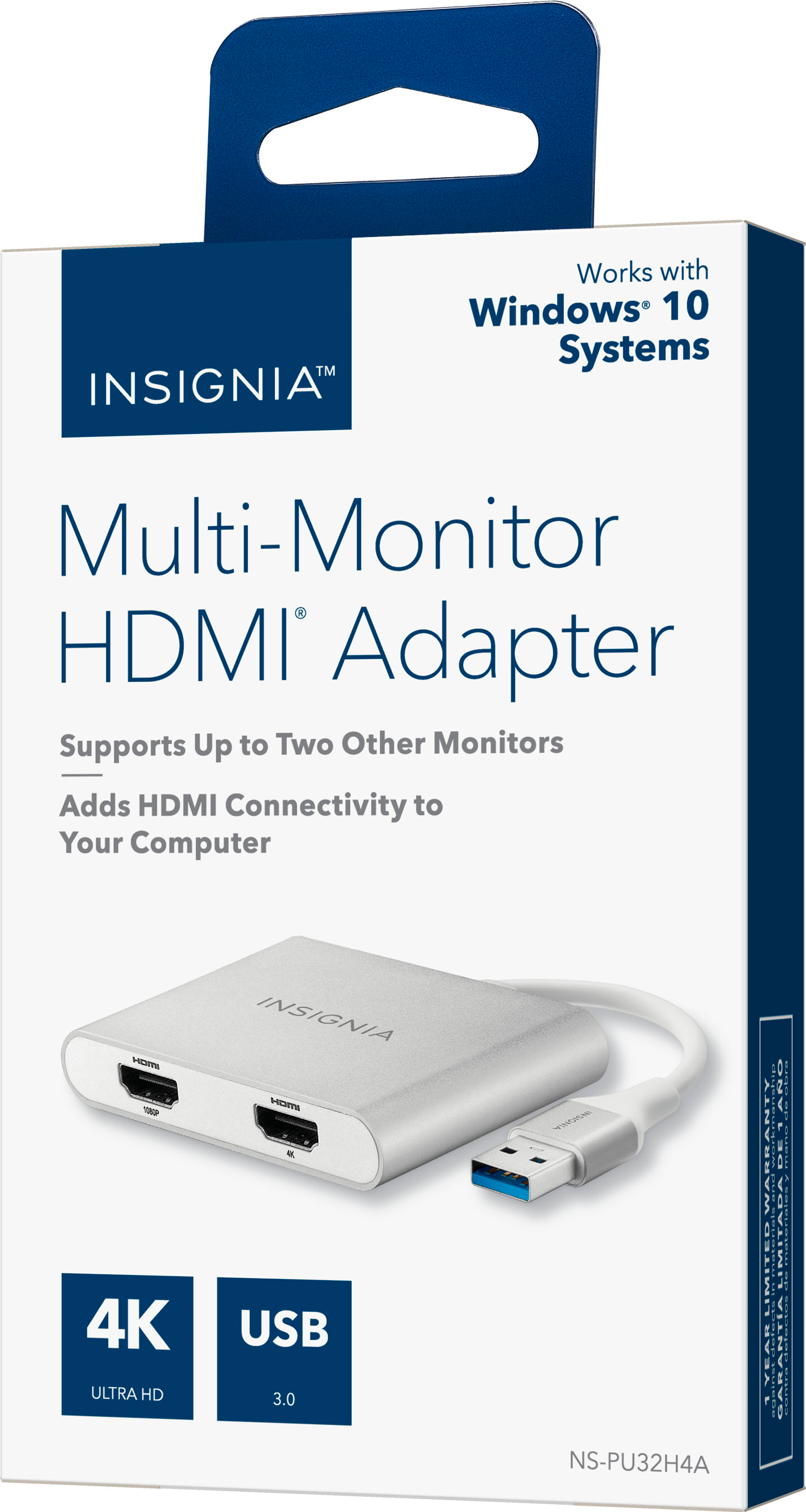 USB-A to HDMI Dual Monitor Adapter, 1080p