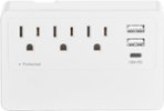 Insignia™ - 3 Outlet/3 USB Desktop Power Tap 900 Joules Surge Protector - White