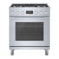 Bosch - 800 Series 3.9 cu. ft. Freestanding Dual Fuel Convection Range with 5 Dual Flame Ring Burners - Stainless steel - Front_Zoom