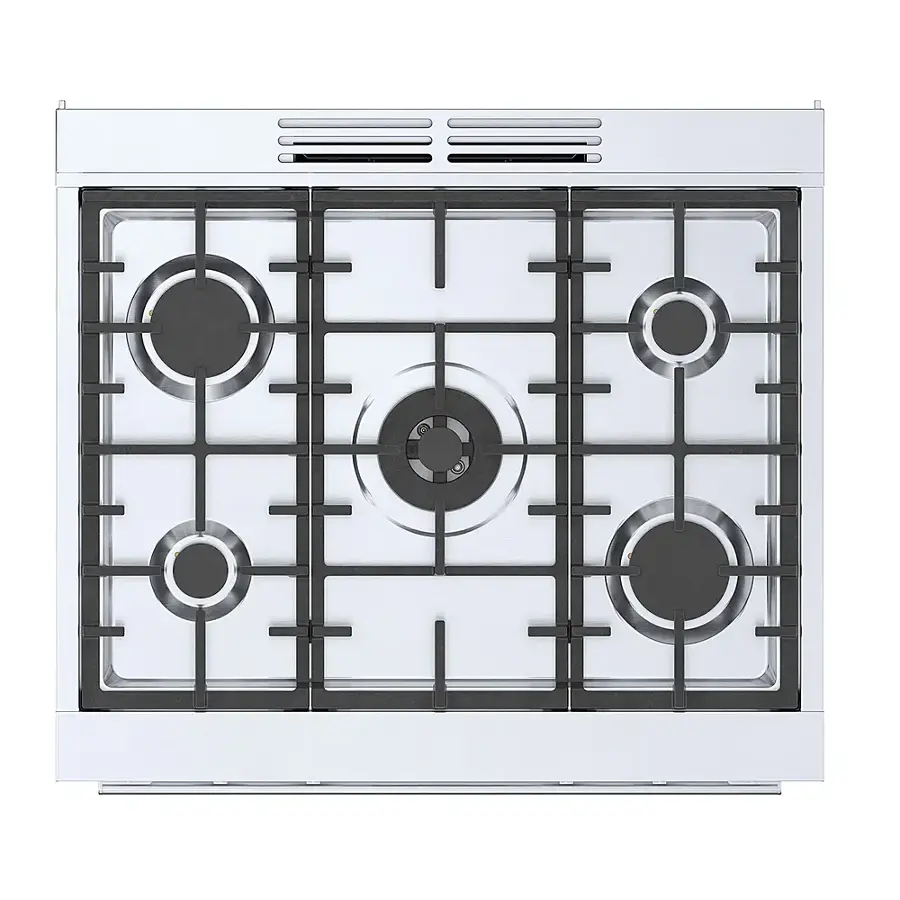Alt View 17. Bosch - 800 Series 3.9 cu. ft. Freestanding Dual Fuel Convection Range with 5 Dual Flame Ring Burners - Stainless steel.