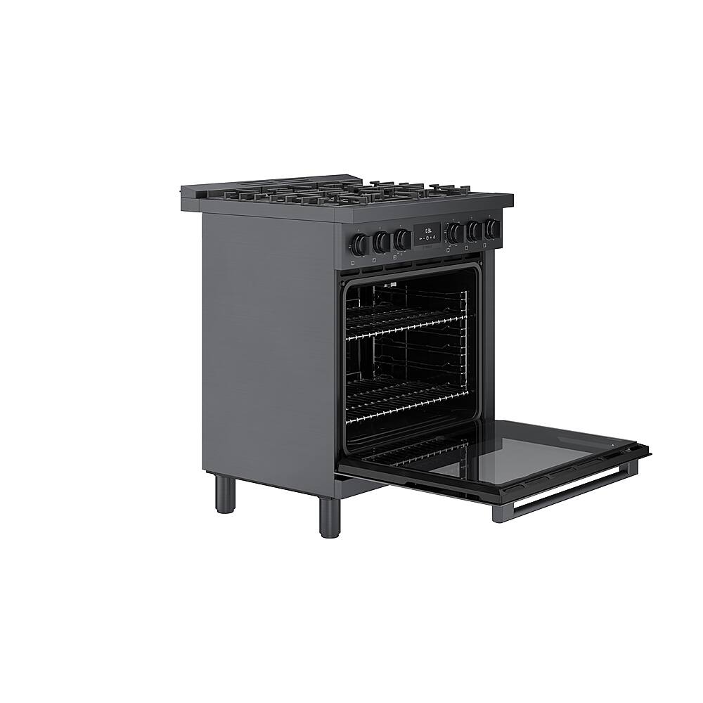 Alt View 13. Bosch - 800 Series 3.9 cu. ft. Freestanding Dual Fuel Convection Range with 5 Dual Flame Ring Burners - Black stainless steel.