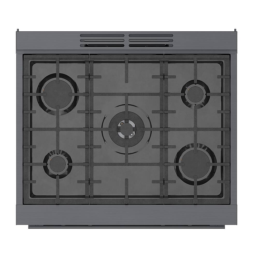 Alt View 21. Bosch - 800 Series 3.9 cu. ft. Freestanding Dual Fuel Convection Range with 5 Dual Flame Ring Burners - Black stainless steel.