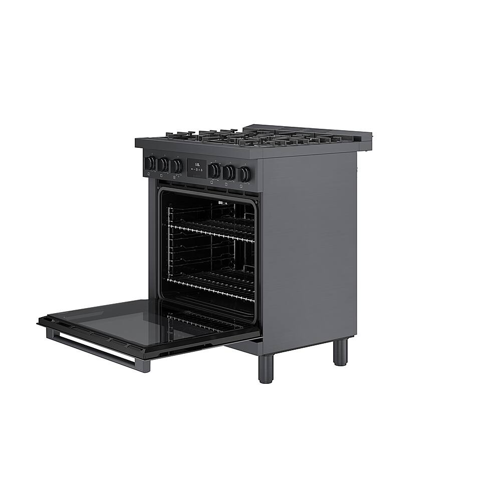 Alt View 14. Bosch - 800 Series 3.9 cu. ft. Freestanding Dual Fuel Convection Range with 5 Dual Flame Ring Burners - Black stainless steel.