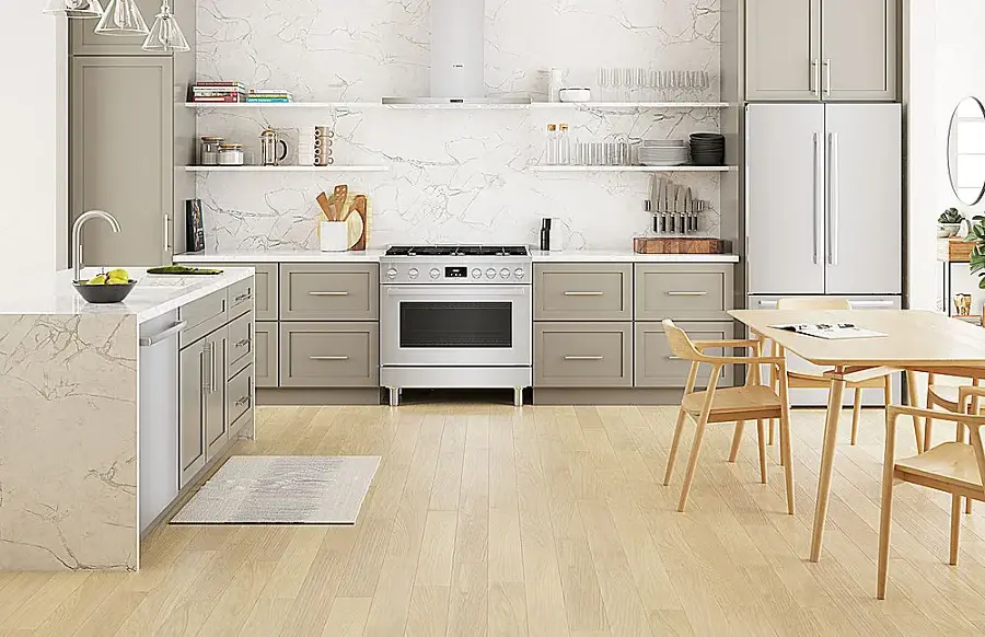 Alt View 19. Bosch - 800 Series 3.7 cu. ft. Freestanding Dual Fuel Convection Range with 6 Dual Flame Ring Burners - Stainless steel.