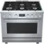 Alt View 1. Bosch - 800 Series 3.7 cu. ft. Freestanding Dual Fuel Convection Range with 6 Dual Flame Ring Burners - Stainless steel.