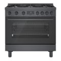 Bosch - 800 Series 3.7 cu. ft. Freestanding Dual Fuel Convection Range with 6 Dual Flame Ring Burners - Black Stainless Steel