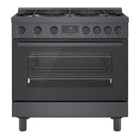 Bosch - 800 Series 3.7 cu. ft. Freestanding Dual Fuel Convection Range with 6 Dual Flame Ring Burners - Black Stainless Steel - Front_Zoom
