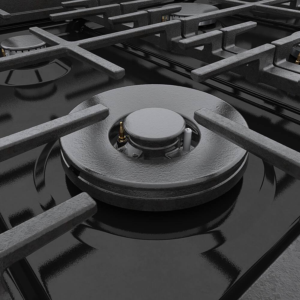 Alt View 20. Bosch - 800 Series 3.7 cu. ft. Freestanding Dual Fuel Convection Range with 6 Dual Flame Ring Burners - Black stainless steel.