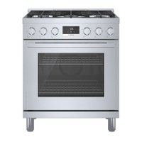 Bosch - 800 Series 3.7 cu. ft. Freestanding Gas Convection Range with 5 Dual Flame Ring Burners - Stainless steel - Front_Zoom