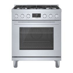 Bosch - 800 Series 3.7 Cu. Ft. Freestanding Gas Convection Range with 5 Dual Flame Ring Burners - Stainless Steel - Front_Zoom