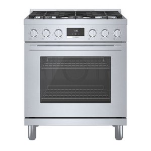 Bosch - 800 Series 3.7 cu. ft. Freestanding Gas Convection Range with 5 Dual Flame Ring Burners - Stainless Steel