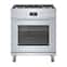 Bosch - 800 Series 3.7 Cu. Ft. Freestanding Gas Convection Range with Self Cleaning and 5 Dual Flame Ring Burners - Stainless Steel