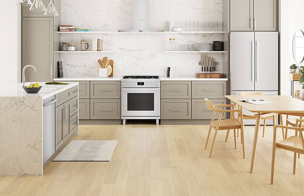 Alt View 24. Bosch - 800 Series 3.7 Cu. Ft. Freestanding Gas Convection Range with 5 Dual Flame Ring Burners - Stainless steel.