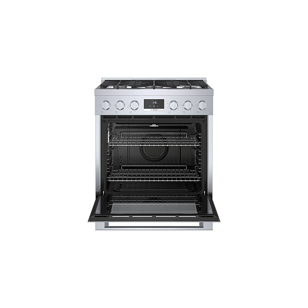 Alt View 2. Bosch - 800 Series 3.7 Cu. Ft. Freestanding Gas Convection Range with 5 Dual Flame Ring Burners - Stainless steel.