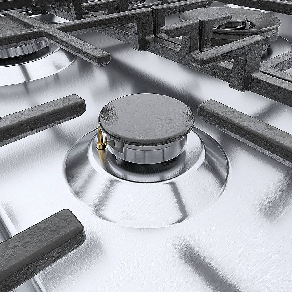 Alt View 19. Bosch - 800 Series 3.7 Cu. Ft. Freestanding Gas Convection Range with 5 Dual Flame Ring Burners - Stainless steel.