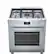 Alt View 14. Bosch - 800 Series 3.7 Cu. Ft. Freestanding Gas Convection Range with 5 Dual Flame Ring Burners - Stainless steel.