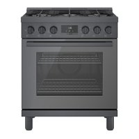 Bosch - 800 Series 3.7 cu. ft. Freestanding Gas Convection Range with 5 Dual Flame Ring Burners - Black stainless steel - Front_Zoom