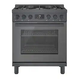 Bosch - 800 Series 3.7 Cu. Ft. Freestanding Gas Convection Range with 5 Dual Flame Ring Burners - Black Stainless Steel