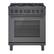 Front. Bosch - 800 Series 3.7 Cu. Ft. Freestanding Gas Convection Range with 5 Dual Flame Ring Burners - Black stainless steel.
