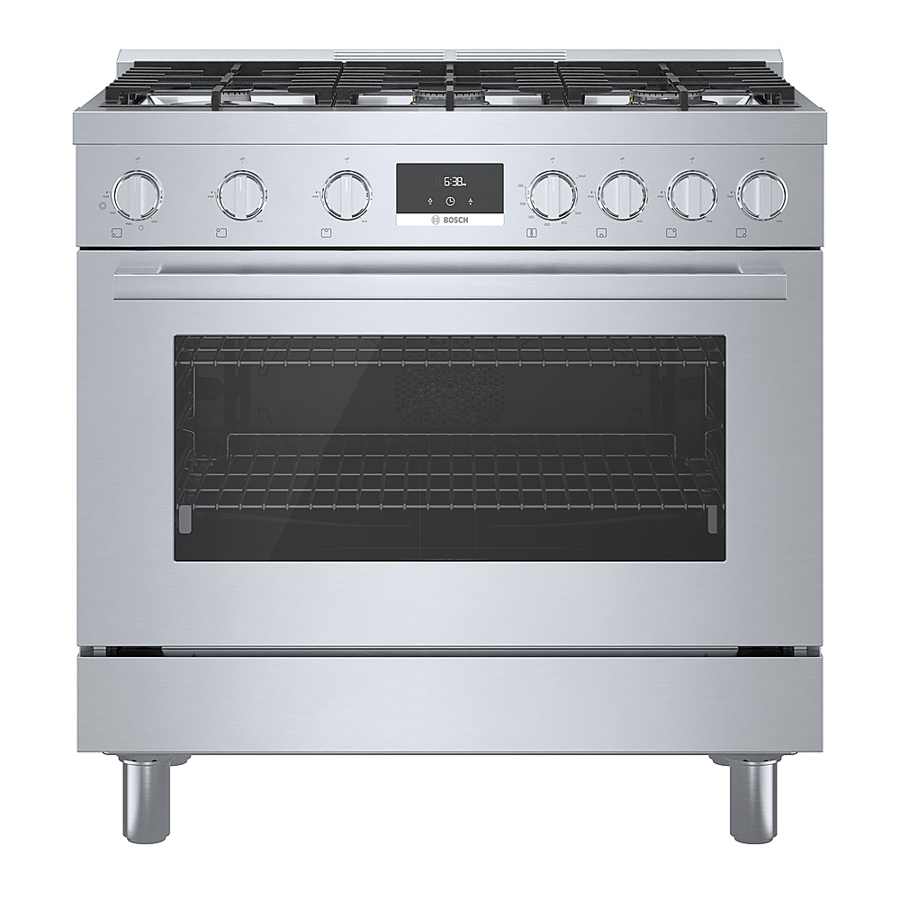Alsjeblieft kijk Gymnastiek mout Bosch 800 Series 3.5 cu. ft. Freestanding Gas Convection Range with 6 Dual  Flame Ring Burners Stainless steel HGS8655UC - Best Buy