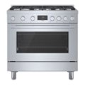 Bosch - 800 Series 3.5 Cu. Ft. Freestanding Gas Convection Range with 6 Dual Flame Ring Burners - Stainless Steel