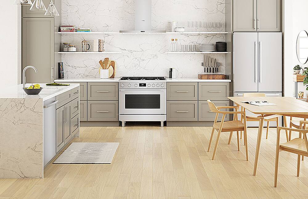 Alt View 22. Bosch - 800 Series 3.5 Cu. Ft. Freestanding Gas Convection Range with 6 Dual Flame Ring Burners - Stainless steel.