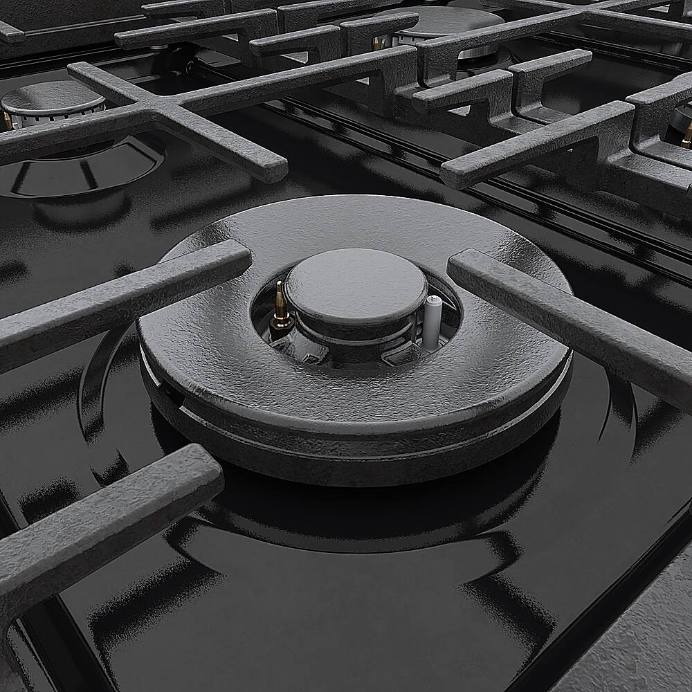 Alt View 20. Bosch - 800 Series 3.5 Cu. Ft. Freestanding Gas Convection Range with 6 Dual Flame Ring Burners - Stainless steel.