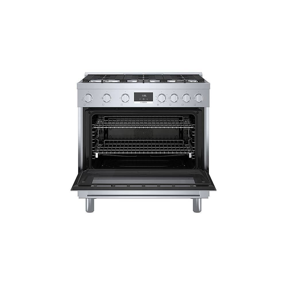 Alt View 12. Bosch - 800 Series 3.5 Cu. Ft. Freestanding Gas Convection Range with 6 Dual Flame Ring Burners - Stainless steel.