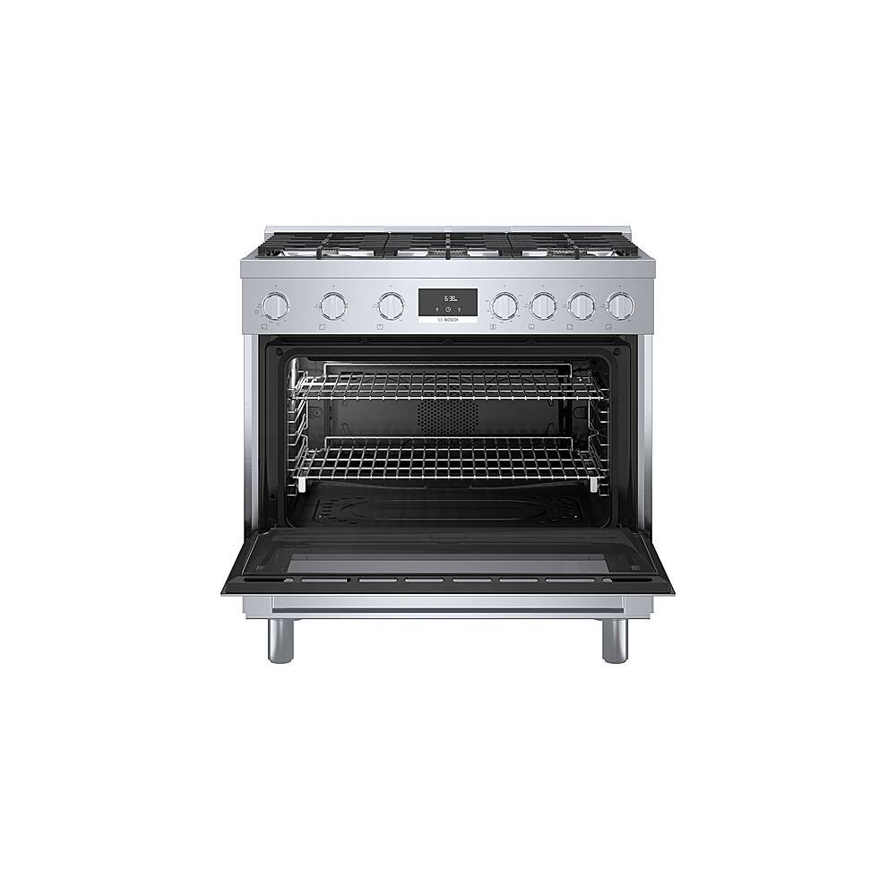Alt View 13. Bosch - 800 Series 3.5 Cu. Ft. Freestanding Gas Convection Range with 6 Dual Flame Ring Burners - Stainless steel.