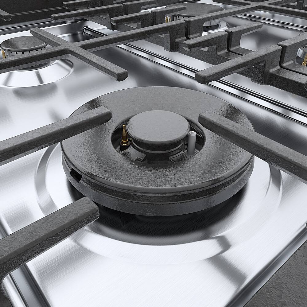 Alt View 25. Bosch - 800 Series 3.5 Cu. Ft. Freestanding Gas Convection Range with 6 Dual Flame Ring Burners - Stainless steel.