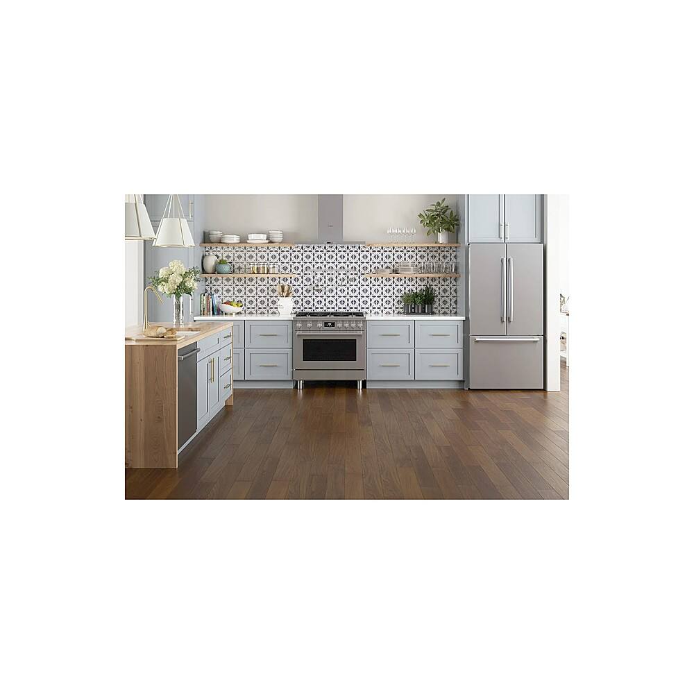 Alt View 31. Bosch - 800 Series 3.5 Cu. Ft. Freestanding Gas Convection Range with 6 Dual Flame Ring Burners - Stainless steel.