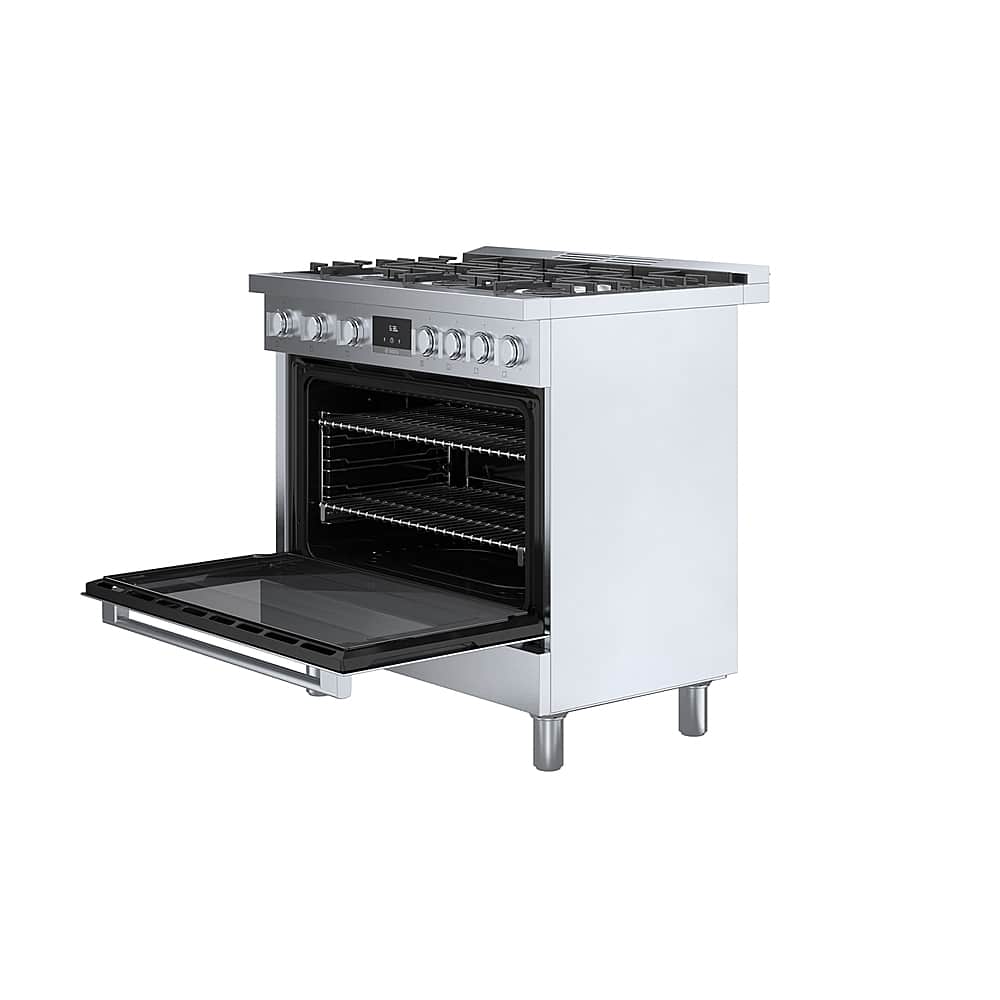 Alt View 2. Bosch - 800 Series 3.5 Cu. Ft. Freestanding Gas Convection Range with 6 Dual Flame Ring Burners - Stainless steel.
