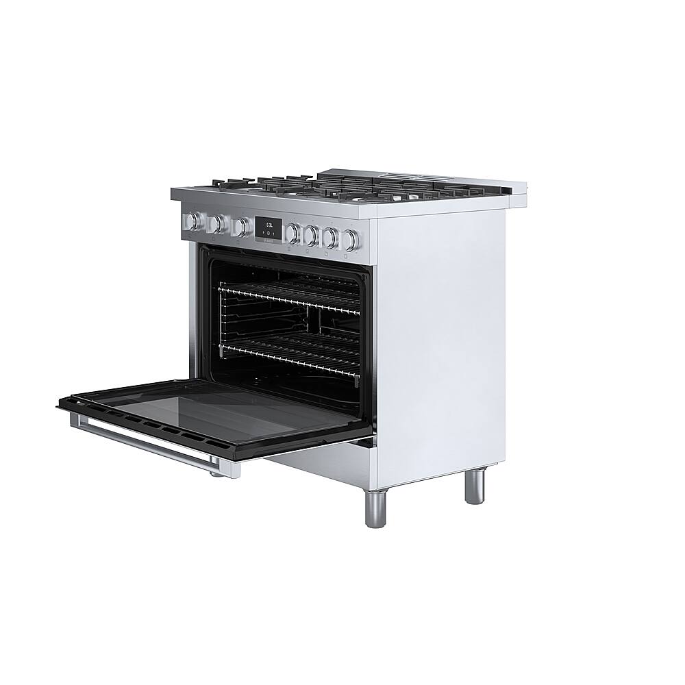 Alt View 2. Bosch - 800 Series 3.5 Cu. Ft. Freestanding Gas Convection Range with 6 Dual Flame Ring Burners - Stainless steel.