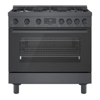 Bosch - 800 Series 3.5 cu. ft. Freestanding Gas Convection Range with 6 Dual Flame Ring Burners - Black Stainless Steel - Front_Zoom