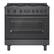 Front. Bosch - 800 Series 3.5 Cu. Ft. Freestanding Gas Convection Range with 6 Dual Flame Ring Burners - Black stainless steel.